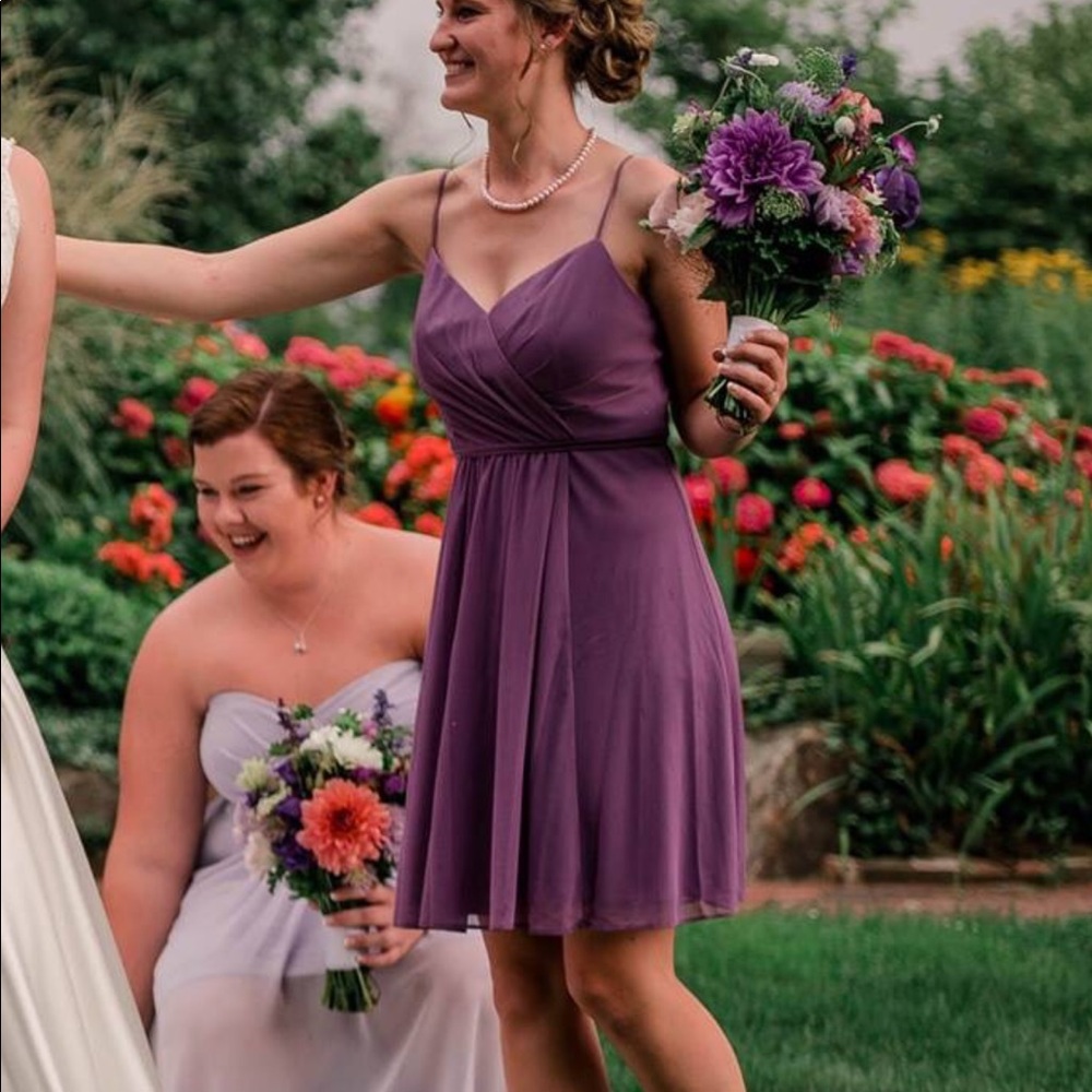 David’s Bridal Chiffon Short Bridesmaid Dress
